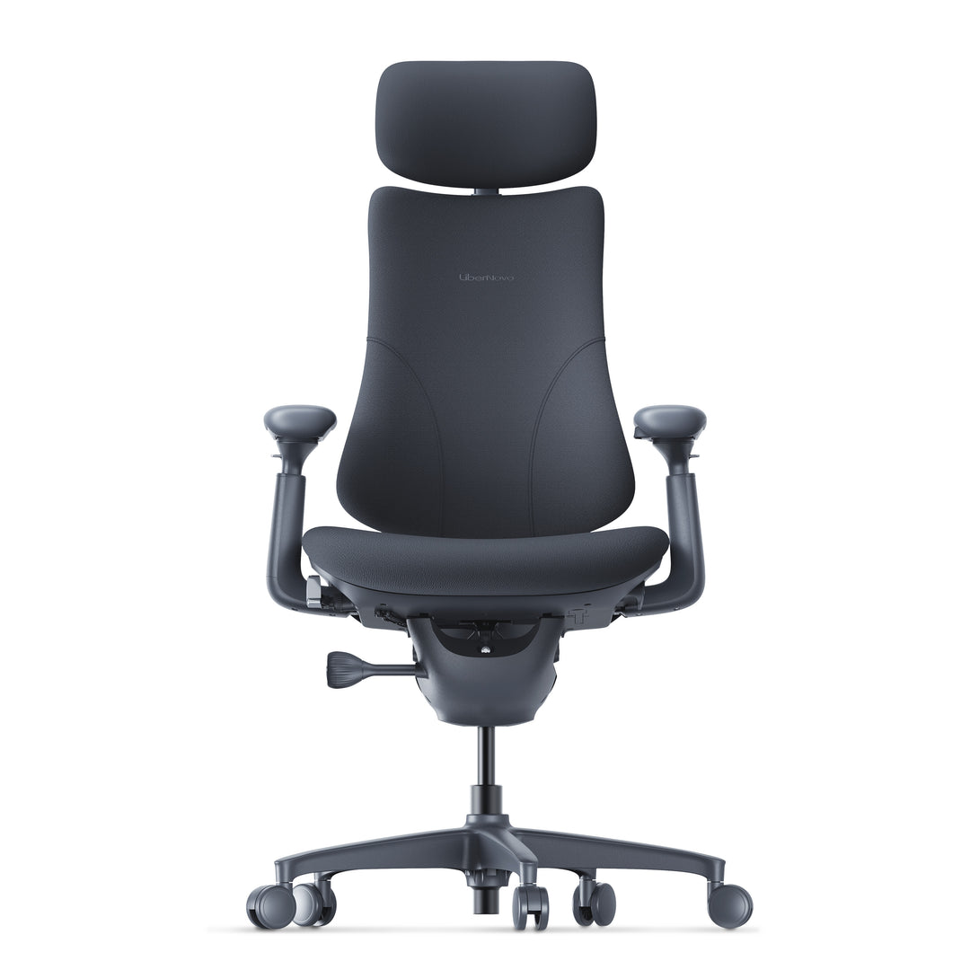 LiberNovo Omni SE Dynamic Ergonomic Chair Midnight Black front view - Chair Dinkum
