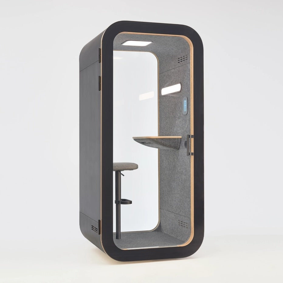 NUMO Call office phone booth with height-adjustable stool and desk shelf | Chair Dinkum Australia