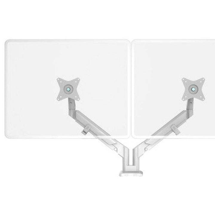 Thinking Works Vader dual monitor arm in matte white - Chair Dinkum