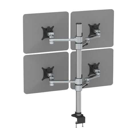 Thinking Works C.ME quad monitor arm setup for trading desk - Chair Dinkum Australia