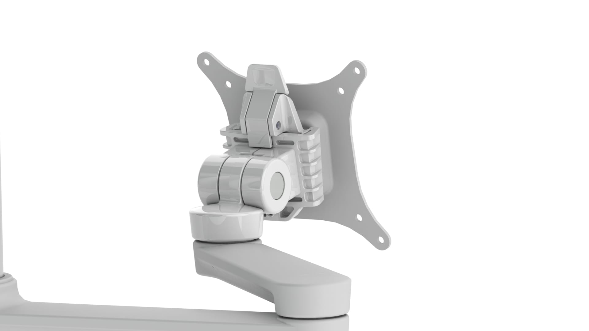Thinking Works C.ME monitor arm on white desk with ergonomic setup - Chair Dinkum Australia