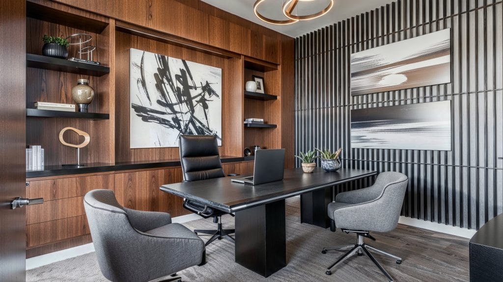 Modern home office with natural light and ergonomic setup - Chair Dinkum
