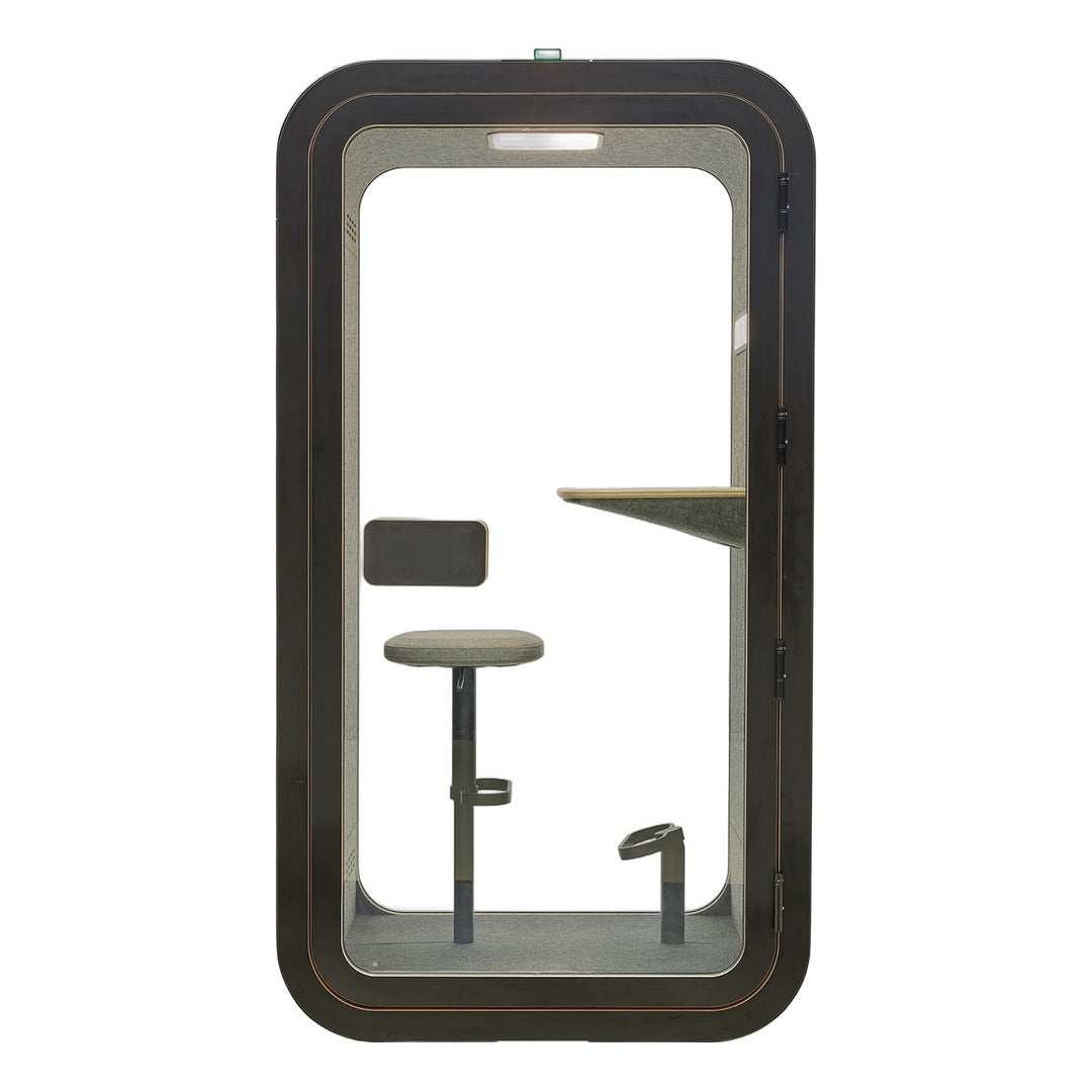 YADO 120 focus pod in black, front view - Chair Dinkum Australia