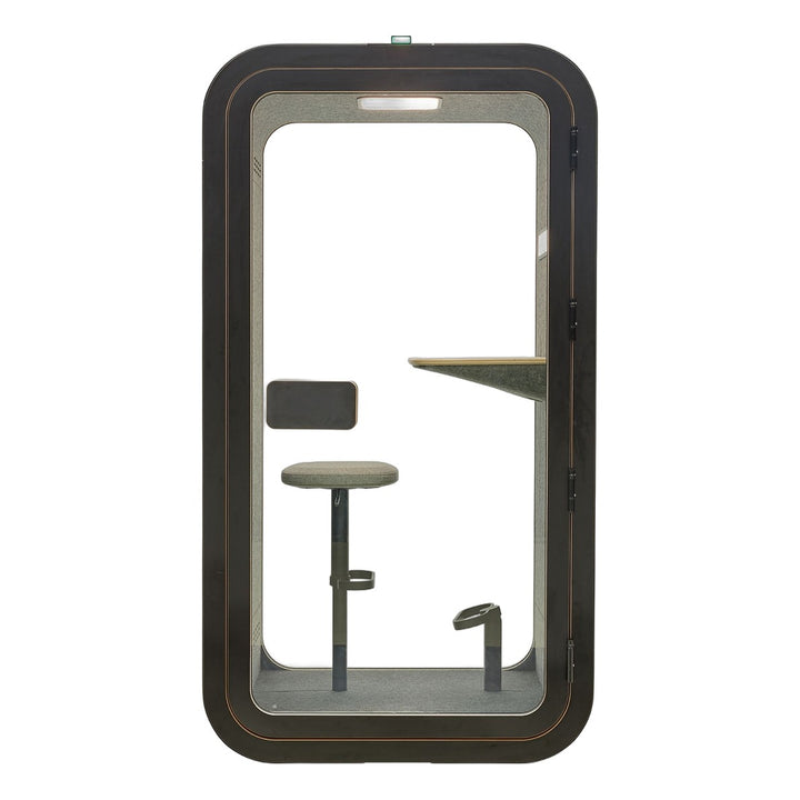 YADO 120 focus pod in black, front view - Chair Dinkum Australia