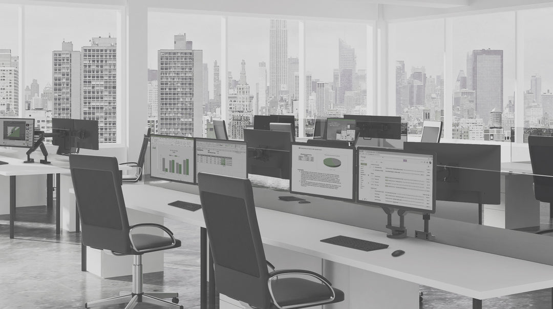 Zgonic monitor arm workspace banner (Zgonic photograph)