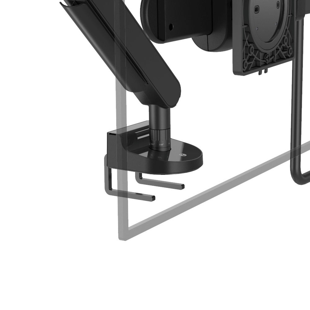 Zgonic ZGX-DS top-down desk clamp and Dial-Stop dial, black, detail
